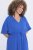 Ulla Popken 848224 Robe longue à manches courtes et col V Bleu - Robes maxi - Robes longues pour femmes rondes