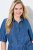 Ulla Popken 848491 Robe chemise Bleu denim - Robes midi - Robes mi-longues pour femmes rondes