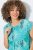 Ulla Popken 848696 Robe mi-longue imprimée à col V Turquoise - Robes midi - Robes mi-longues pour femmes rondes