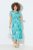 Ulla Popken 848696 Robe mi-longue imprimée à col V Turquoise - Robes midi - Robes mi-longues pour femmes rondes