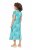 Ulla Popken 848696 Robe mi-longue imprimée à col V Turquoise - Robes midi - Robes mi-longues pour femmes rondes