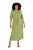 Ulla Popken 848829 Robe mi-longue à manches courtes et cordon Vert clair - Robes midi - Robes mi-longues pour femmes rondes
