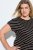 Ulla Popken 848921 Robe en jersey rayée à ceinture à nouer Noir - Robes maxi - Robes longues pour femmes rondes