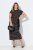 Ulla Popken 848921 Robe en jersey rayée à ceinture à nouer Noir - Robes maxi - Robes longues pour femmes rondes