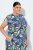 Ulla Popken 848980 Robe chemise fleurie Lilas - Robes midi - Robes mi-longues pour femmes rondes