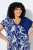 Ulla Popken 849033 Robe en mousseline à manches courtes et col V Bleu marine - Robes - Des robes dans toutes les tailles