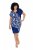 Ulla Popken 849033 Robe en mousseline à manches courtes et col V Bleu marine - Robes - Des robes dans toutes les tailles
