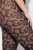 Ulla Popken 849055 Collant à fleurs Noir - Collants & chaussettes - 