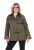 Ulla Popken 849246 Veste en similicuir Vert olive - Vestes - Vestes grande taille pour femme