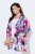 Ulla Popken 849728 Blazer fleuri en lin mélangé Blanc - Blazers - Vestes blazer pour femme, grandes tailles