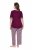 Ulla Popken 849850 Pyjama à carreaux Rouge baie - Pyjamas/vêtements de détente - 