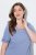 Ulla Popken 850045 Pyjama à manches courtes Bleu clair - Pyjamas/vêtements de détente - 
