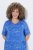 Ulla Popken 850204 Robe t-shirt imprimée à volants Bleu - Robes en jersey - 