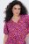 Ulla Popken 850346 Robe imprimée à col V Rose - Robes midi - Robes mi-longues pour femmes rondes