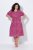 Ulla Popken 850346 Robe imprimée à col V Rose - Robes midi - Robes mi-longues pour femmes rondes