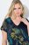 Ulla Popken 850393 Robe en mousseline imprimée Bleu marine - Robes d'été - Robes légères d'été en grande taille