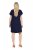Ulla Popken 850393 Robe en mousseline imprimée Bleu marine - Robes d'été - Robes légères d'été en grande taille
