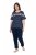 Ulla Popken 850403 Pyjama à fleurs Bleu marine - Pyjamas/vêtements de détente - 