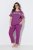Ulla Popken 850403 Pyjama à fleurs Violet - Pyjamas/vêtements de détente - 