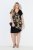 Ulla Popken 850406 Robe en mousseline imprimée Noir - Robes - Des robes dans toutes les tailles