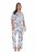 Ulla Popken 850441 Pyjama à motifs Blanc cassé - Pyjamas/vêtements de détente - 