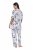 Ulla Popken 850441 Pyjama à motifs Blanc cassé - Pyjamas/vêtements de détente - 