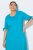 Ulla Popken 850724 Robe mi-longue à manches courtes et ceinture à nouer Turquoise - Robes midi - Robes mi-longues pour femmes rondes