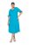 Ulla Popken 850724 Robe mi-longue à manches courtes et ceinture à nouer Turquoise - Robes midi - Robes mi-longues pour femmes rondes