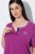 Ulla Popken 850864 Ensemble pyjama 3 pièces à carreaux Violet - Pyjamas/vêtements de détente - 