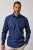 JP1880 851055 Chemise business à motifs sans repassage manches longues Bleu marine TALL - TALL chemises - Chemises coupe TALL