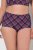 Ulla Popken 851071 Culottes à carreaux en coton bio lot de 2 Violet - Culottes - 