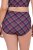 Ulla Popken 851071 Culottes à carreaux en coton bio lot de 2 Violet - Culottes - 