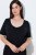 Ulla Popken 851237 Chemise de nuit rayée Noir - Chemises de nuit - 