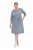 Ulla Popken 851666 Robe mi-longue rayée à manches 3/4 Gris chiné - Robes midi - Robes mi-longues pour femmes rondes