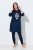 Ulla Popken 851749 Robe d'intérieur à carreaux et capuche Bleu marine - Pyjamas/vêtements de détente - 