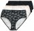 Ulla Popken 851752 Culottes à rayures lot de 5 Noir - Culottes - 