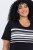 Ulla Popken 852079 Robe t-shirt rayée Noir - Robes - Des robes dans toutes les tailles
