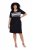 Ulla Popken 852079 Robe t-shirt rayée Noir - Robes - Des robes dans toutes les tailles