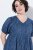 Ulla Popken 852214 Robe mi-longue rayée Bleu marine - Robes midi - Robes mi-longues pour femmes rondes