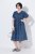 Ulla Popken 852214 Robe mi-longue rayée Bleu marine - Robes midi - Robes mi-longues pour femmes rondes
