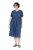Ulla Popken 852214 Robe mi-longue rayée Bleu marine - Robes midi - Robes mi-longues pour femmes rondes