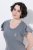 Ulla Popken 852218 Robe mi-longue à manches courtes Gris - Robes midi - Robes mi-longues pour femmes rondes