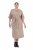 Ulla Popken 852288 Robe mi-longue à manches courtes et ceinture à nouer Marron clair - Robes midi - Robes mi-longues pour femmes rondes