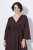 Ulla Popken 852307 Robe portefeuille à manches longues Brun acajou - Robes midi - Robes mi-longues pour femmes rondes