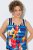 Ulla Popken 852308 Robe en jersey rayée Bleu marine - Robes en jersey - 