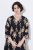Ulla Popken 852315 Robe portefeuille imprimée Noir - Robes midi - Robes mi-longues pour femmes rondes