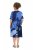 Ulla Popken 852394 Robe mi-longue à manches courtes et col V Bleu marine - Robes midi - Robes mi-longues pour femmes rondes