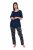 Ulla Popken 852577 Pyjama à motifs Bleu marine - Pyjamas/vêtements de détente - 