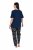 Ulla Popken 852577 Pyjama à motifs Bleu marine - Pyjamas/vêtements de détente - 