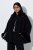 Ulla Popken 852644 Veste cape à bordure en fausse fourrure Noir - Ponchos & capes - 